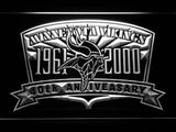 Minnesota Vikings 40th Anniversary LED Neon Sign Electrical - White - TheLedHeroes