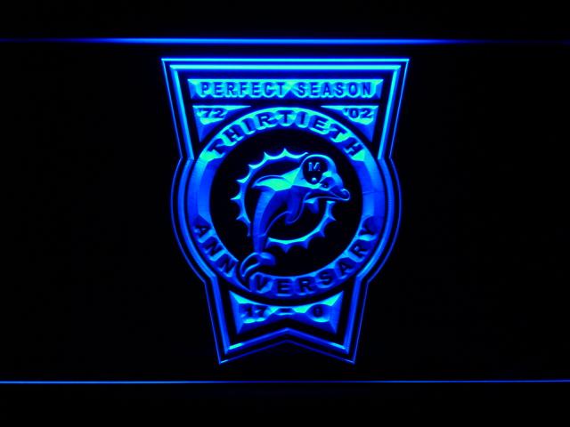 Miami Dolphins 30th Anniversary LED Neon Sign Electrical - Blue - TheLedHeroes