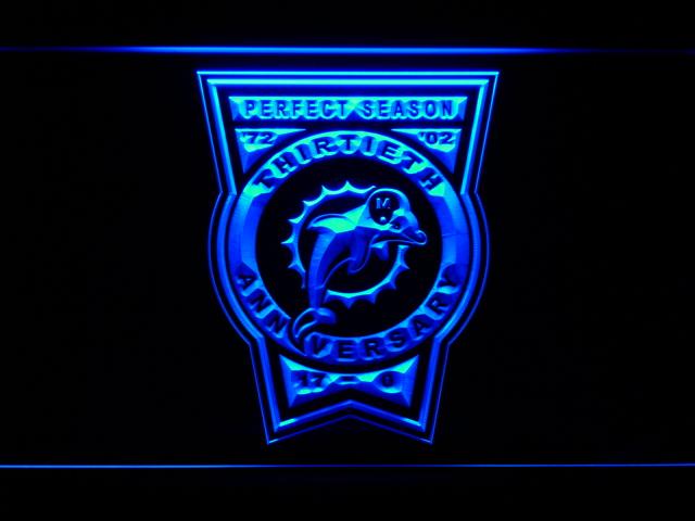 Miami Dolphins 30th Anniversary LED Neon Sign USB - Blue - TheLedHeroes