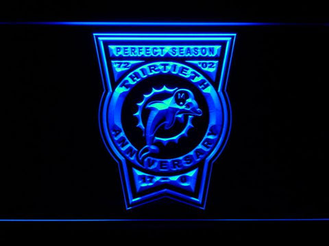 Miami Dolphins 30th Anniversary LED Neon Sign USB - Blue - TheLedHeroes