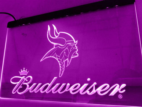 Minnesota Vikings Budweiser LED Neon Sign USB -  - TheLedHeroes