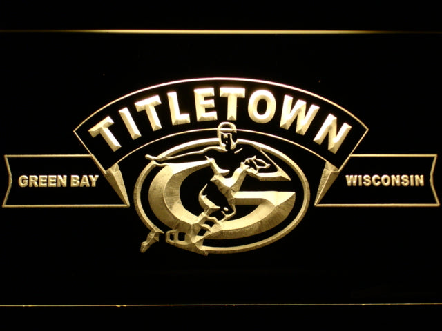 FREE Green Bay Packers Titletown LED Sign - Yellow - TheLedHeroes