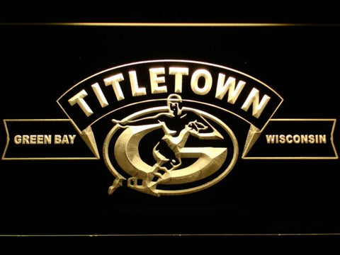 Green Bay Packers Titletown LED Neon Sign Electrical - Yellow - TheLedHeroes