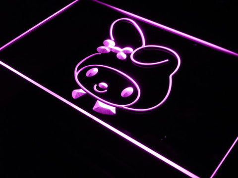 My Melody Hello Kitty (2) LED Neon Sign USB - Purple - TheLedHeroes