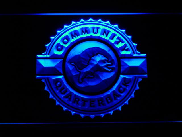 Detroit Lions Community Quarterback LED Neon Sign USB - Blue - TheLedHeroes