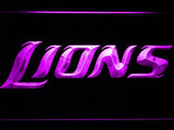 Detroit Lions (5) LED Neon Sign USB - Purple - TheLedHeroes