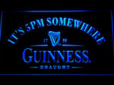Guinness Draught It's 5pm Somewhere LED Neon Sign USB - Blue - TheLedHeroes