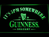 Guinness Draught It's 5pm Somewhere LED Neon Sign Electrical - Green - TheLedHeroes