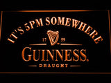 Guinness Draught It's 5pm Somewhere LED Neon Sign USB - Orange - TheLedHeroes