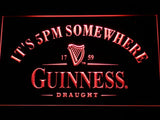 Guinness Draught It's 5pm Somewhere LED Neon Sign USB - Red - TheLedHeroes