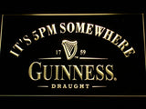 Guinness Draught It's 5pm Somewhere LED Neon Sign USB - Yellow - TheLedHeroes