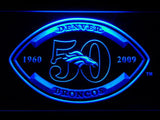 Denver Broncos 50th Anniversary LED Neon Sign USB - Blue - TheLedHeroes