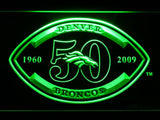 Denver Broncos 50th Anniversary LED Neon Sign USB - Green - TheLedHeroes