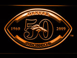 Denver Broncos 50th Anniversary LED Neon Sign Electrical - Orange - TheLedHeroes