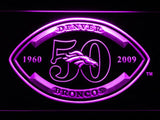 Denver Broncos 50th Anniversary LED Neon Sign USB - Purple - TheLedHeroes
