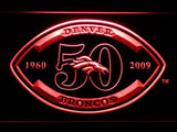 Denver Broncos 50th Anniversary LED Neon Sign Electrical - Red - TheLedHeroes