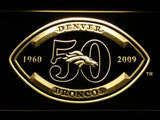 Denver Broncos 50th Anniversary LED Neon Sign Electrical - Yellow - TheLedHeroes