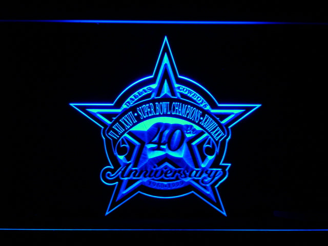 Dallas Cowboys 40th Anniversary LED Sign - Blue - TheLedHeroes