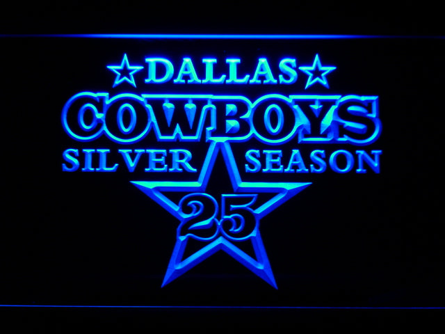 Dallas Cowboys Silver Season 25 LED Sign - Blue - TheLedHeroes