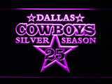 Dallas Cowboys Silver Season 25 LED Sign - Purple - TheLedHeroes