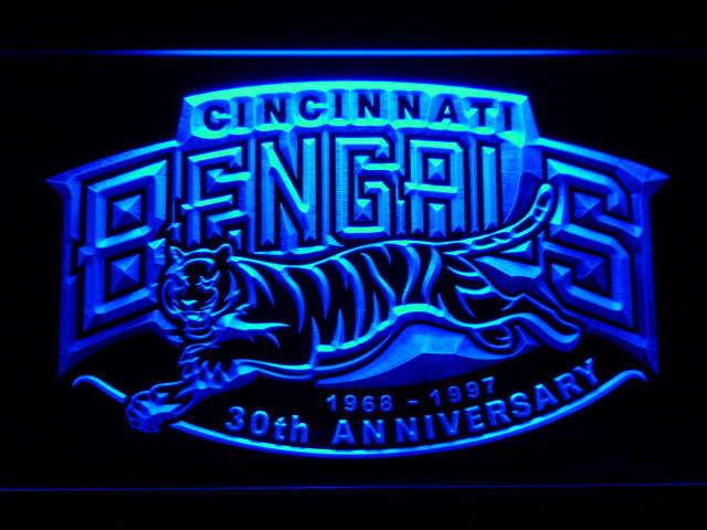 Cincinnati Bengals 30th Anniversary LED Sign - Blue - TheLedHeroes