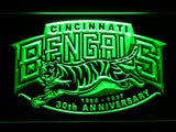 Cincinnati Bengals 30th Anniversary LED Neon Sign USB - Green - TheLedHeroes