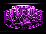 Cincinnati Bengals 30th Anniversary LED Neon Sign Electrical - Purple - TheLedHeroes