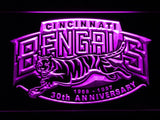 Cincinnati Bengals 30th Anniversary LED Neon Sign USB - Purple - TheLedHeroes