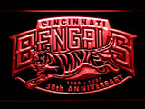 Cincinnati Bengals 30th Anniversary LED Neon Sign USB - Red - TheLedHeroes