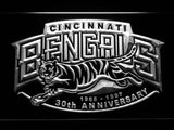 Cincinnati Bengals 30th Anniversary LED Neon Sign Electrical - White - TheLedHeroes
