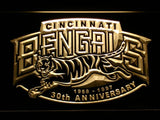 Cincinnati Bengals 30th Anniversary LED Neon Sign Electrical - Yellow - TheLedHeroes