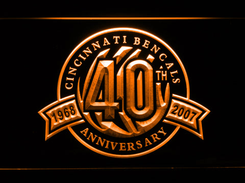 FREE Cincinnati Bengals 40th Anniversary LED Sign - Orange - TheLedHeroes