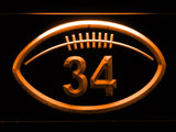 Chicago Bears #34 Walter Payton LED Neon Sign Electrical - Orange - TheLedHeroes