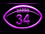 Chicago Bears #34 Walter Payton LED Neon Sign Electrical - Purple - TheLedHeroes