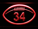 Chicago Bears #34 Walter Payton LED Neon Sign Electrical - Red - TheLedHeroes