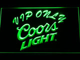 Coors Light VIP Only LED Neon Sign USB - Green - TheLedHeroes