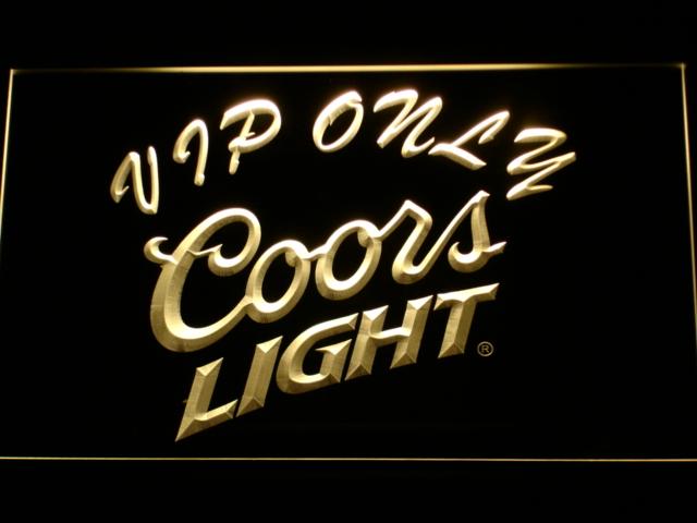 Coors Light VIP Only LED Neon Sign USB - Yellow - TheLedHeroes
