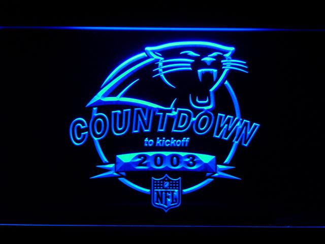Carolina Panthers Countdown to Kickoff 2003 LED Neon Sign Electrical - Blue - TheLedHeroes
