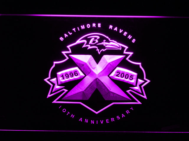 FREE Baltimore Ravens 10th Anniversary LED Sign - Purple - TheLedHeroes