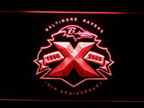 Baltimore Ravens 10th Anniversary LED Neon Sign Electrical - Red - TheLedHeroes