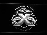 Baltimore Ravens 10th Anniversary LED Neon Sign USB - White - TheLedHeroes