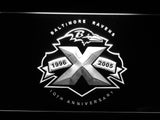 Baltimore Ravens 10th Anniversary LED Sign - White - TheLedHeroes