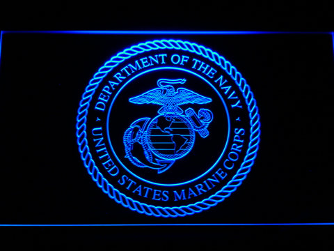 FREE US Marine Corps Dept. Of Navy LED Sign - Blue - TheLedHeroes