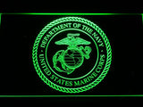 US Marine Corps Dept. Of Navy LED Neon Sign USB - Green - TheLedHeroes