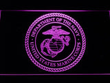 US Marine Corps Dept. Of Navy LED Neon Sign USB - Purple - TheLedHeroes