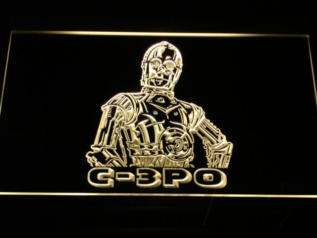Star Wars C-3PO LED Neon Sign USB - Yellow - TheLedHeroes