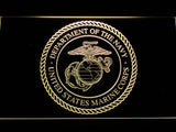 US Marine Corps Dept. Of Navy LED Neon Sign USB - Yellow - TheLedHeroes