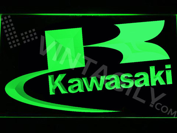 Kawasaki 2 LED Sign - Green - TheLedHeroes