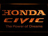 Honda Civic LED Neon Sign USB - Orange - TheLedHeroes