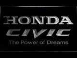Honda Civic LED Neon Sign USB - White - TheLedHeroes